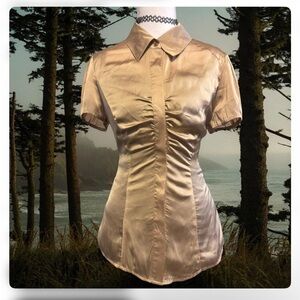 Agora Satin Blouse - Tan